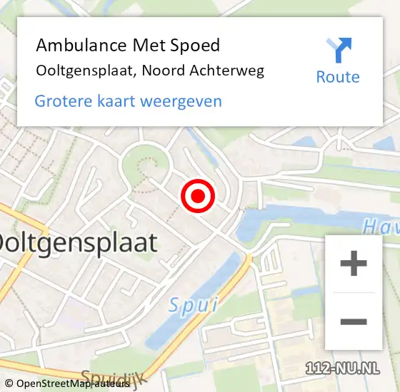 Locatie op kaart van de 112 melding: Ambulance Met Spoed Naar Ooltgensplaat, Noord Achterweg op 24 oktober 2022 05:48