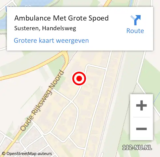 Locatie op kaart van de 112 melding: Ambulance Met Grote Spoed Naar Susteren, Handelsweg op 24 oktober 2022 07:56