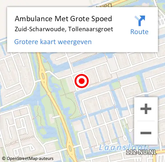 Locatie op kaart van de 112 melding: Ambulance Met Grote Spoed Naar Zuid-Scharwoude, Tollenaarsgroet op 24 oktober 2022 10:03