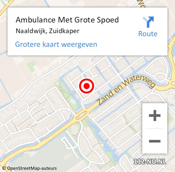 Locatie op kaart van de 112 melding: Ambulance Met Grote Spoed Naar Naaldwijk, Zuidkaper op 24 oktober 2022 10:29