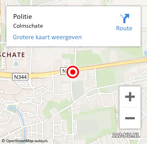 Locatie op kaart van de 112 melding: Politie Colmschate op 24 oktober 2022 10:48