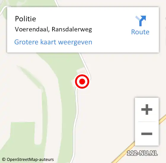 Locatie op kaart van de 112 melding: Politie Voerendaal, Ransdalerweg op 24 oktober 2022 11:59