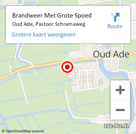 Locatie op kaart van de 112 melding: Brandweer Met Grote Spoed Naar Oud Ade, Pastoor Schramaweg op 24 oktober 2022 12:59