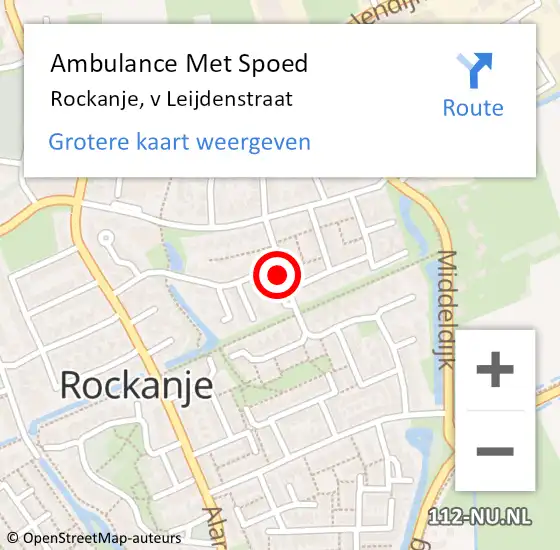 Locatie op kaart van de 112 melding: Ambulance Met Spoed Naar Rockanje, v Leijdenstraat op 24 oktober 2022 15:08