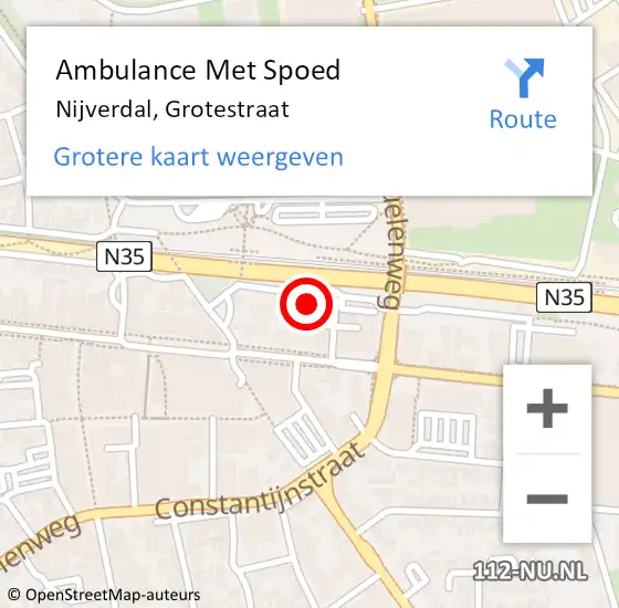 Locatie op kaart van de 112 melding: Ambulance Met Spoed Naar Nijverdal, Grotestraat op 24 oktober 2022 15:09