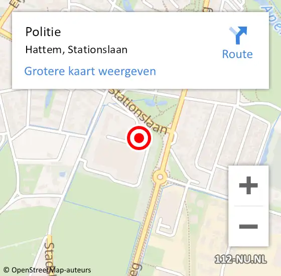 Locatie op kaart van de 112 melding: Politie Hattem, Stationslaan op 24 oktober 2022 15:35