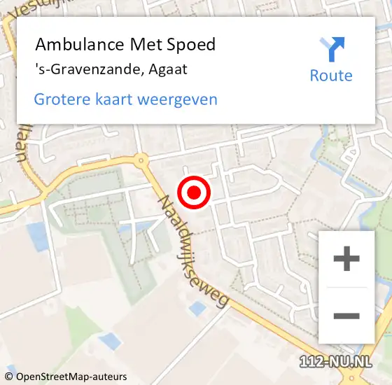 Locatie op kaart van de 112 melding: Ambulance Met Spoed Naar 's-Gravenzande, Agaat op 24 oktober 2022 16:05