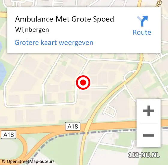 Locatie op kaart van de 112 melding: Ambulance Met Grote Spoed Naar Wijnbergen op 24 oktober 2022 16:11