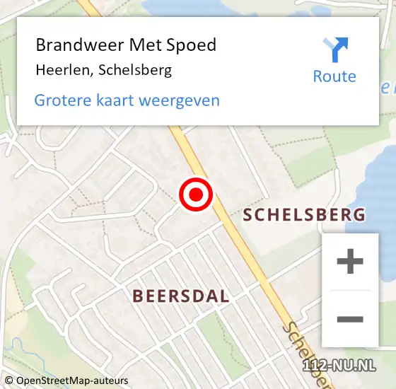 Locatie op kaart van de 112 melding: Brandweer Met Spoed Naar Heerlen, Schelsberg op 24 oktober 2022 16:23