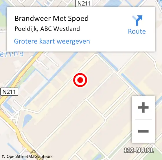 Locatie op kaart van de 112 melding: Brandweer Met Spoed Naar Poeldijk, ABC Westland op 24 oktober 2022 16:58