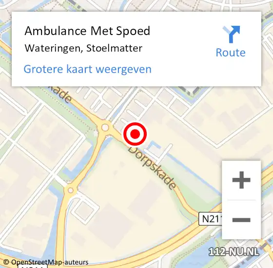 Locatie op kaart van de 112 melding: Ambulance Met Spoed Naar Wateringen, Stoelmatter op 24 oktober 2022 17:05