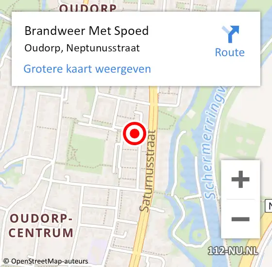 Locatie op kaart van de 112 melding: Brandweer Met Spoed Naar Oudorp, Neptunusstraat op 2 augustus 2014 16:28