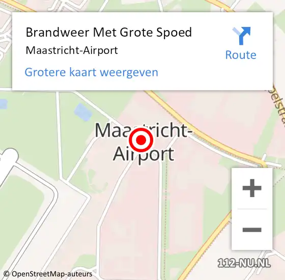 Locatie op kaart van de 112 melding: Brandweer Met Grote Spoed Naar Maastricht-Airport op 24 oktober 2022 17:19