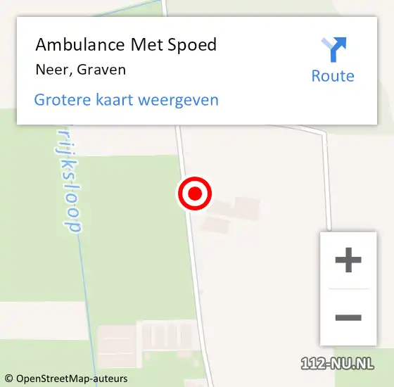 Locatie op kaart van de 112 melding: Ambulance Met Spoed Naar Neer, Graven op 24 oktober 2022 17:57