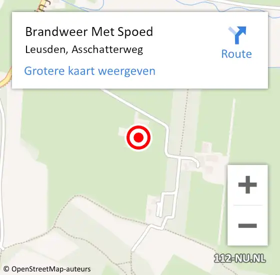 Locatie op kaart van de 112 melding: Brandweer Met Spoed Naar Leusden, Asschatterweg op 24 oktober 2022 17:58