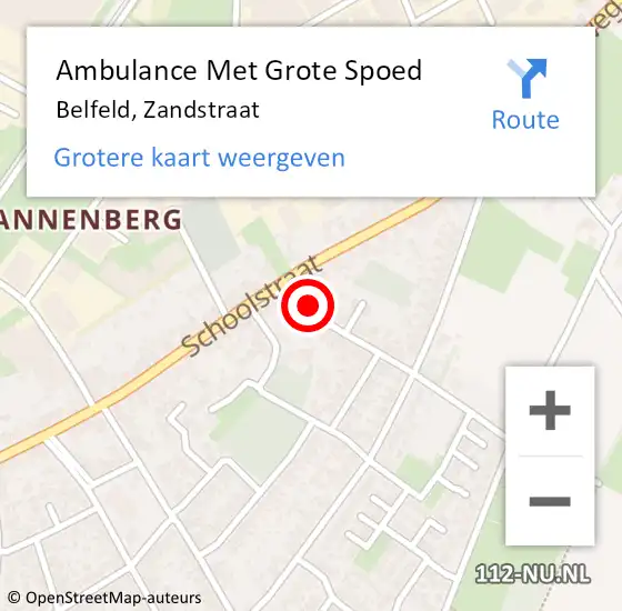 Locatie op kaart van de 112 melding: Ambulance Met Grote Spoed Naar Belfeld, Zandstraat op 2 augustus 2014 16:43