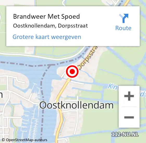 Locatie op kaart van de 112 melding: Brandweer Met Spoed Naar Oostknollendam, Dorpsstraat op 2 augustus 2014 16:49