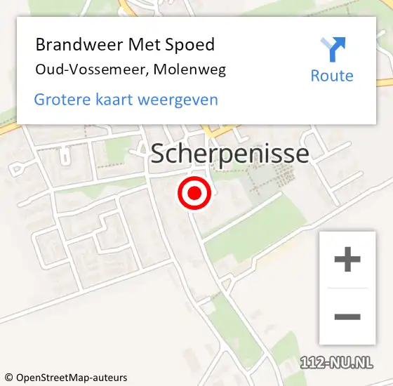 Locatie op kaart van de 112 melding: Brandweer Met Spoed Naar Oud-Vossemeer, Molenweg op 24 oktober 2022 21:21