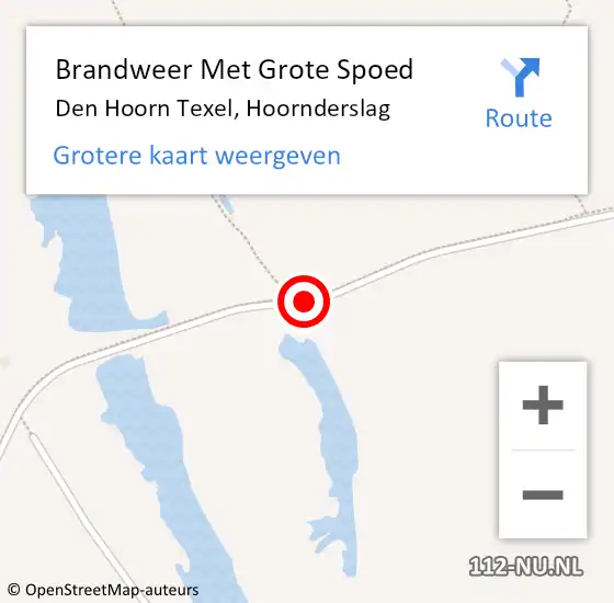 Locatie op kaart van de 112 melding: Brandweer Met Grote Spoed Naar Den Hoorn Texel, Hoornderslag op 2 augustus 2014 16:57