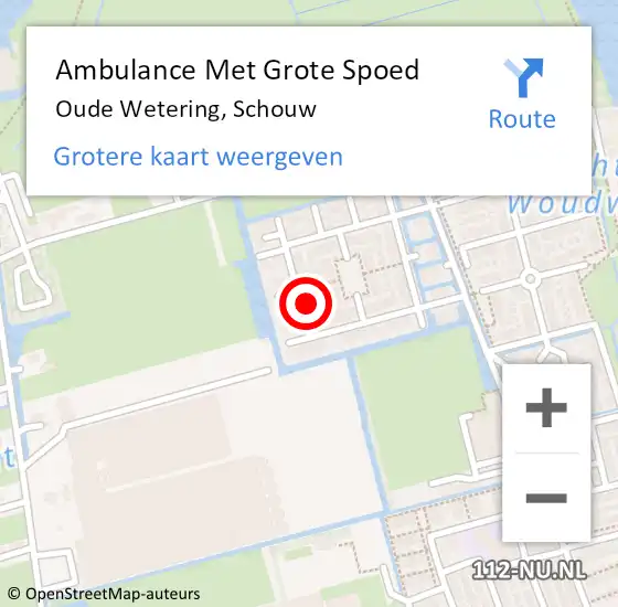 Locatie op kaart van de 112 melding: Ambulance Met Grote Spoed Naar Oude Wetering, Schouw op 24 oktober 2022 22:39