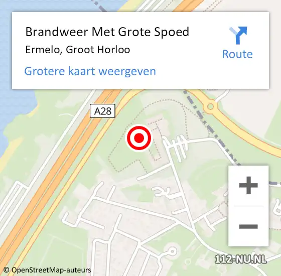 Locatie op kaart van de 112 melding: Brandweer Met Grote Spoed Naar Ermelo, Groot Horloo op 24 oktober 2022 22:54