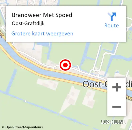 Locatie op kaart van de 112 melding: Brandweer Met Spoed Naar Oost-Graftdijk op 2 augustus 2014 17:02