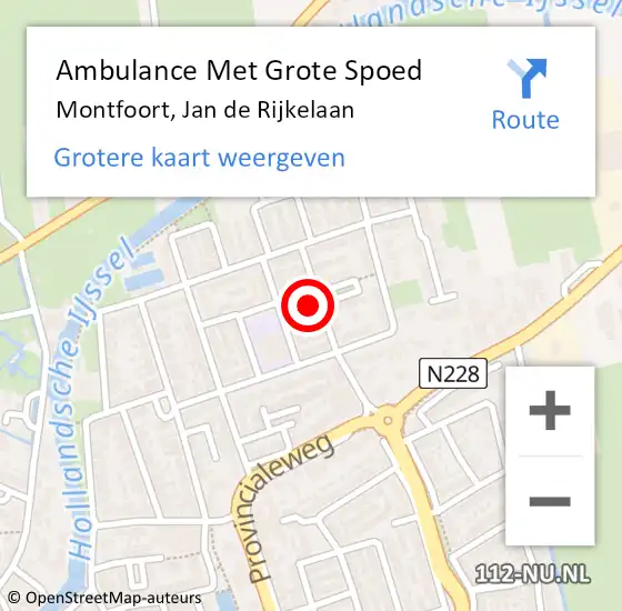 Locatie op kaart van de 112 melding: Ambulance Met Grote Spoed Naar Montfoort, Jan de Rijkelaan op 2 augustus 2014 17:10