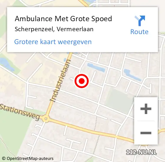 Locatie op kaart van de 112 melding: Ambulance Met Grote Spoed Naar Scherpenzeel, Vermeerlaan op 25 oktober 2022 02:02