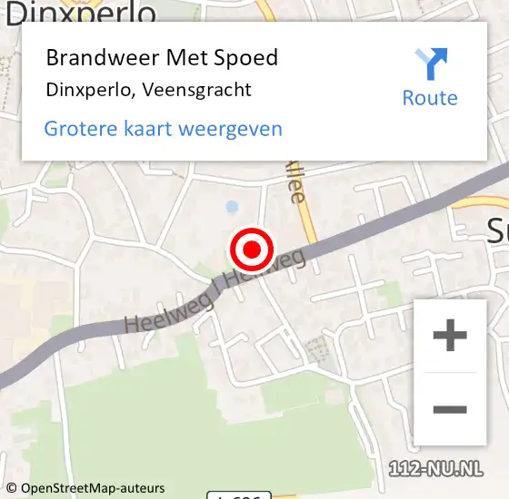 Locatie op kaart van de 112 melding: Brandweer Met Spoed Naar Dinxperlo, Veensgracht op 25 oktober 2022 02:14