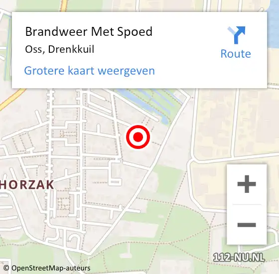 Locatie op kaart van de 112 melding: Brandweer Met Spoed Naar Oss, Drenkkuil op 25 oktober 2022 02:38