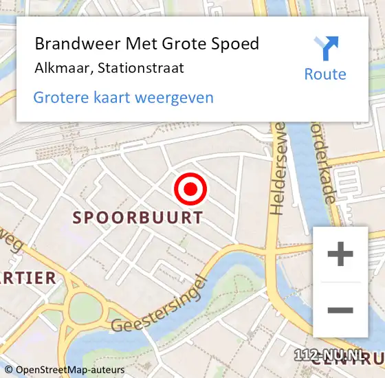 Locatie op kaart van de 112 melding: Brandweer Met Grote Spoed Naar Alkmaar, Stationstraat op 25 oktober 2022 03:34