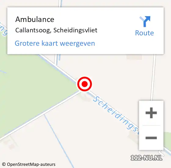 Locatie op kaart van de 112 melding: Ambulance Callantsoog, Scheidingsvliet op 25 oktober 2022 07:18