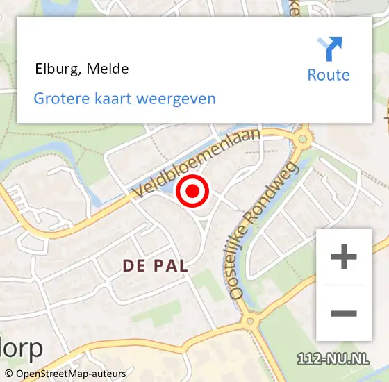 Locatie op kaart van de 112 melding:  Elburg, Melde op 2 augustus 2014 17:21