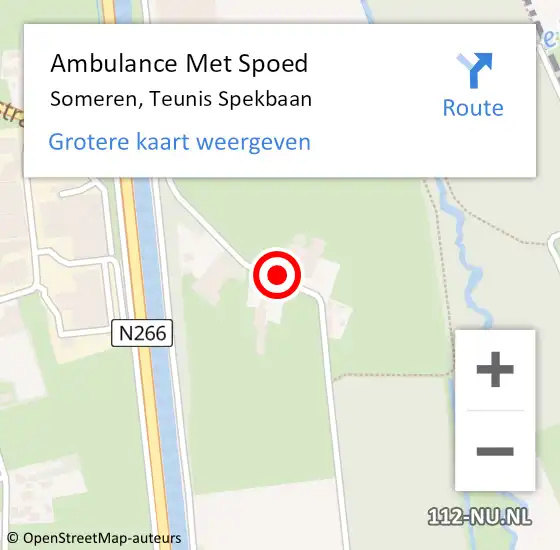 Locatie op kaart van de 112 melding: Ambulance Met Spoed Naar Someren, Teunis Spekbaan op 2 augustus 2014 17:24