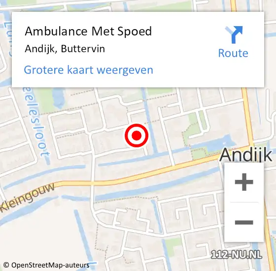 Locatie op kaart van de 112 melding: Ambulance Met Spoed Naar Andijk, Buttervin op 25 oktober 2022 08:43