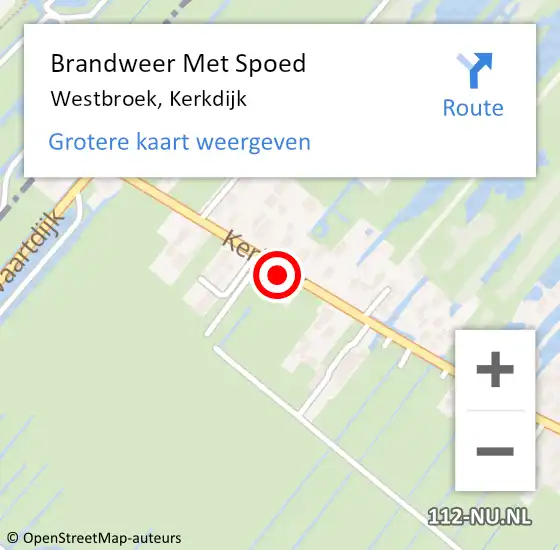 Locatie op kaart van de 112 melding: Brandweer Met Spoed Naar Westbroek, Kerkdijk op 2 augustus 2014 17:32