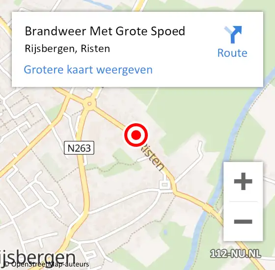 Locatie op kaart van de 112 melding: Brandweer Met Grote Spoed Naar Rijsbergen, Risten op 25 oktober 2022 09:26