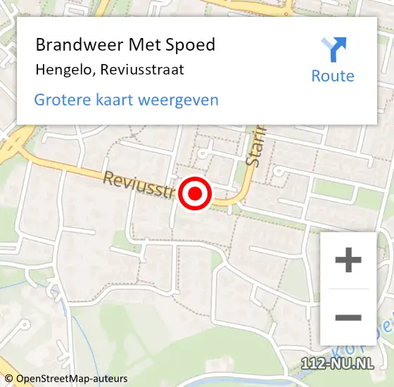 Locatie op kaart van de 112 melding: Brandweer Met Spoed Naar Hengelo, Reviusstraat op 25 oktober 2022 10:06