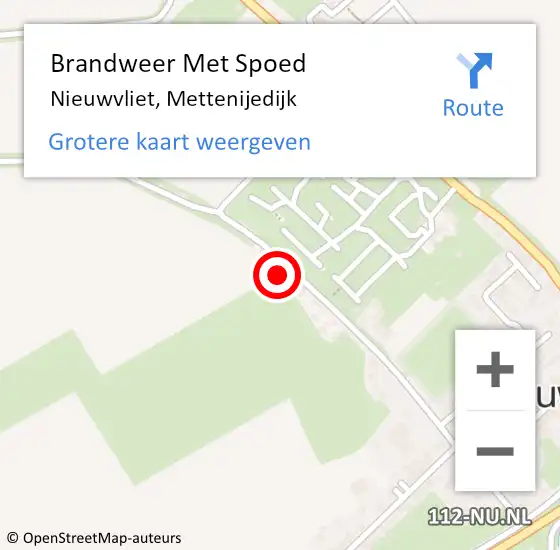 Locatie op kaart van de 112 melding: Brandweer Met Spoed Naar Nieuwvliet, Mettenijedijk op 25 oktober 2022 10:46