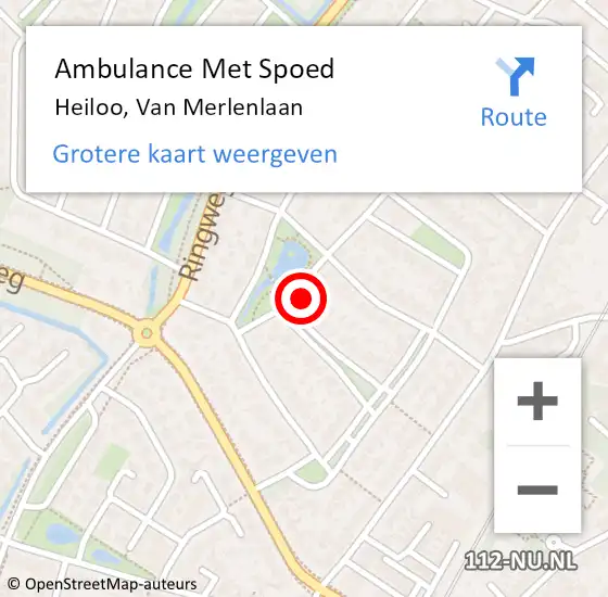 Locatie op kaart van de 112 melding: Ambulance Met Spoed Naar Heiloo, Van Merlenlaan op 25 oktober 2022 11:06