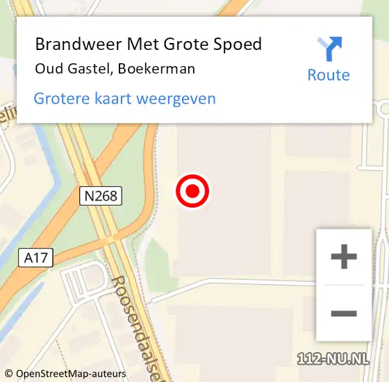 Locatie op kaart van de 112 melding: Brandweer Met Grote Spoed Naar Oud Gastel, Boekerman op 25 oktober 2022 12:03