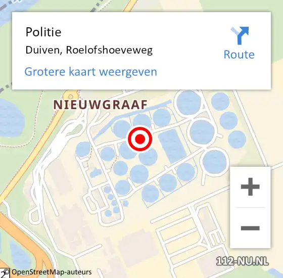 Locatie op kaart van de 112 melding: Politie Duiven, Roelofshoeveweg op 25 oktober 2022 13:12