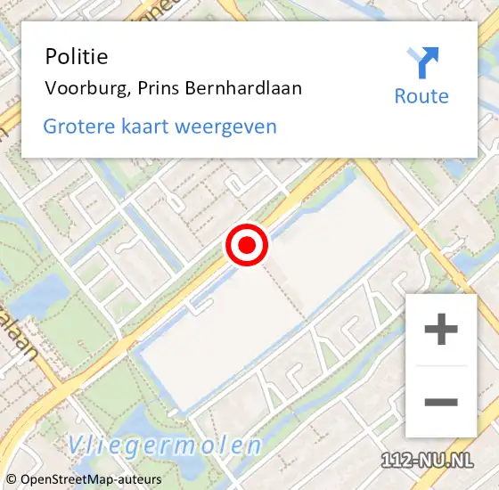 Locatie op kaart van de 112 melding: Politie Voorburg, Prins Bernhardlaan op 10 oktober 2013 11:21