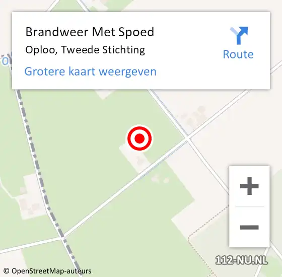 Locatie op kaart van de 112 melding: Brandweer Met Spoed Naar Oploo, Tweede Stichting op 25 oktober 2022 14:42