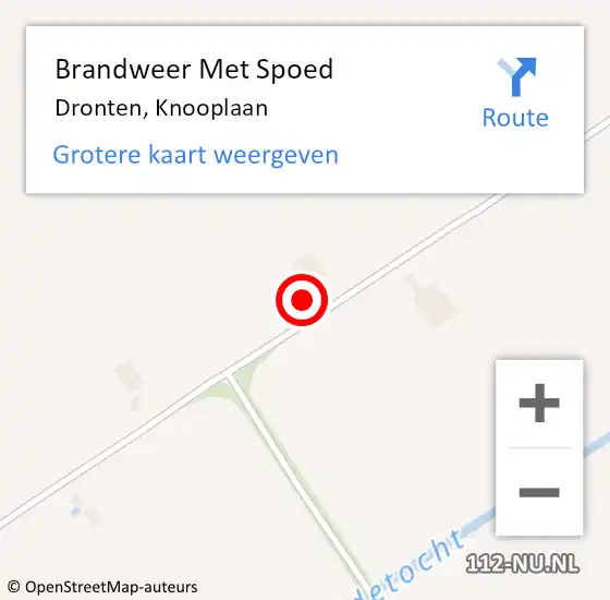 Locatie op kaart van de 112 melding: Brandweer Met Spoed Naar Dronten, Knooplaan op 25 oktober 2022 15:02