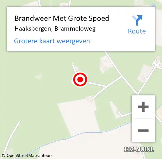 Locatie op kaart van de 112 melding: Brandweer Met Grote Spoed Naar Haaksbergen, Brammeloweg op 25 oktober 2022 15:38