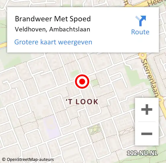 Locatie op kaart van de 112 melding: Brandweer Met Spoed Naar Veldhoven, Ambachtslaan op 25 oktober 2022 16:46