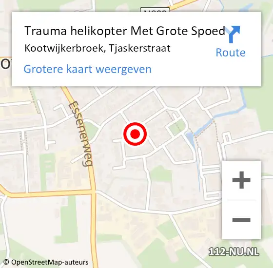 Locatie op kaart van de 112 melding: Trauma helikopter Met Grote Spoed Naar Kootwijkerbroek, Tjaskerstraat op 25 oktober 2022 17:13