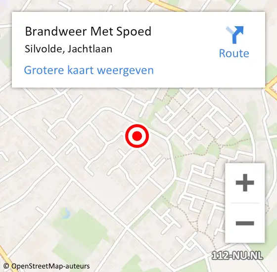 Locatie op kaart van de 112 melding: Brandweer Met Spoed Naar Silvolde, Jachtlaan op 25 oktober 2022 17:39