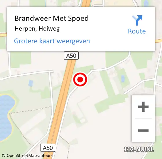 Locatie op kaart van de 112 melding: Brandweer Met Spoed Naar Herpen, Heiweg op 25 oktober 2022 18:09